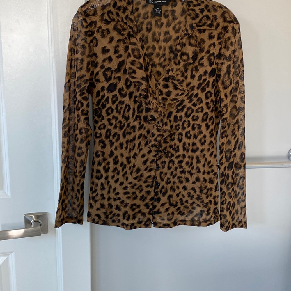 INC leopard print blouse